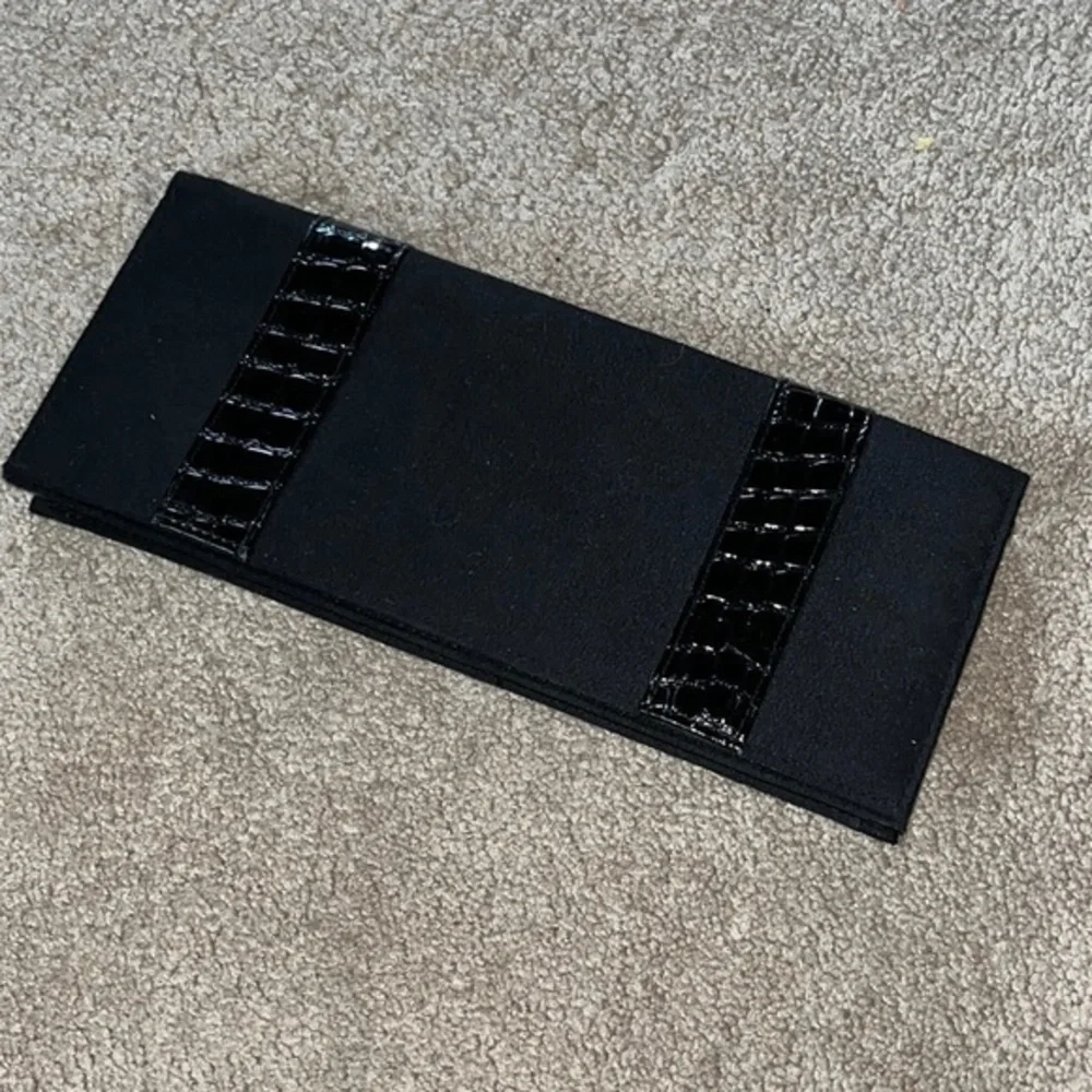 Black large wristlet clutch
